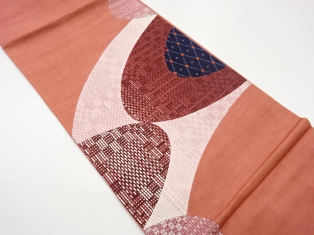 JAPANESE FUKURO OBI / TSUMUGI / WOVEN GEOMETRIC